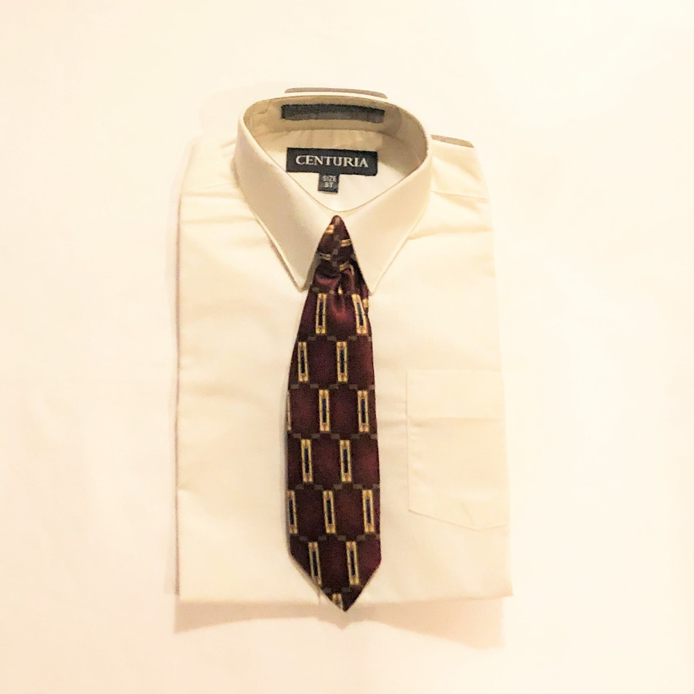 Centuria toddler boys size 3T shirt & tie clip on